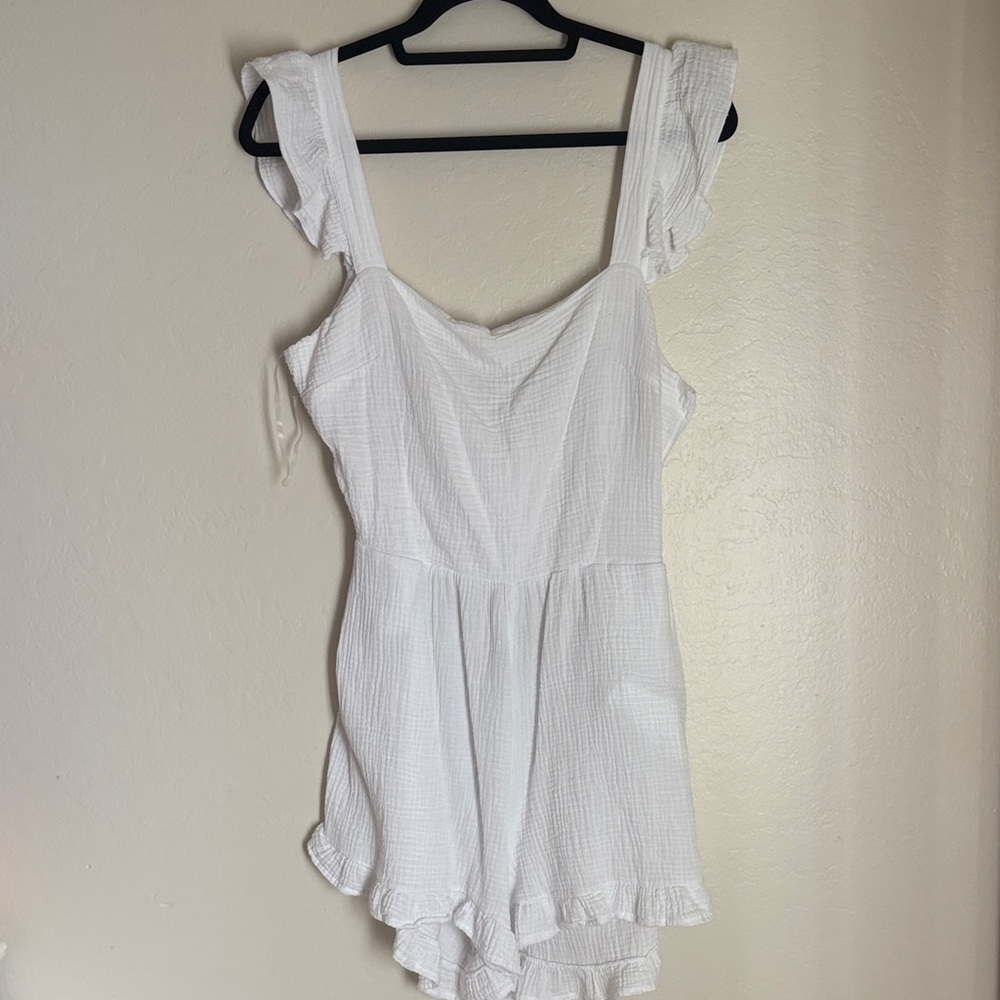 Fashion Nova White Ruffled Jumpsuit - Picture 4 of 6